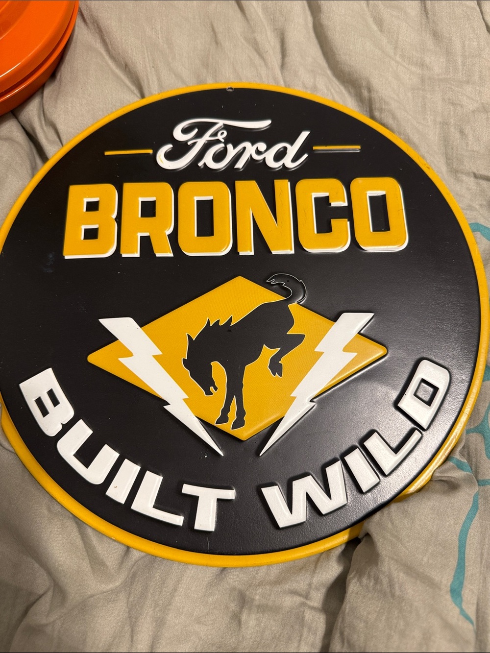 Ford Bronco Wall Sign in Black and Yellow